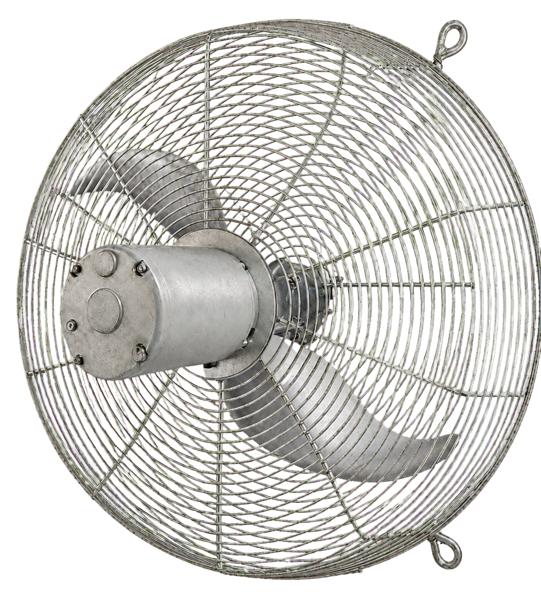 Ventilador axial industrial de acero inoxidable con rejilla protectora