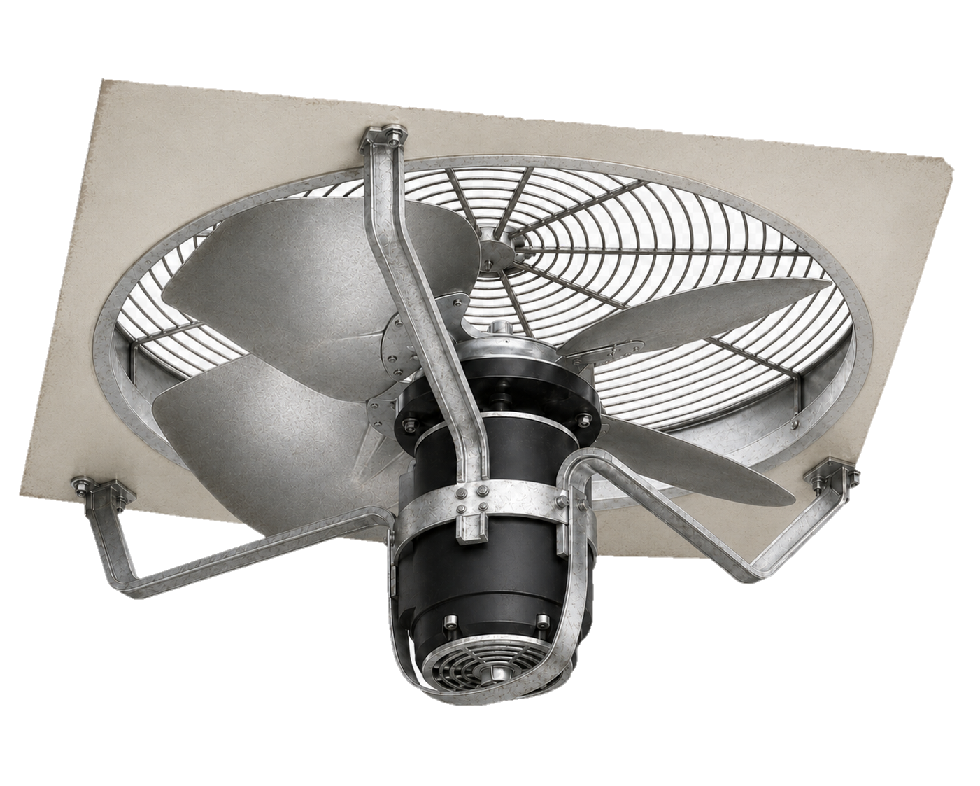 Ventilador axial industrial de transmisión directa con rejilla protectora